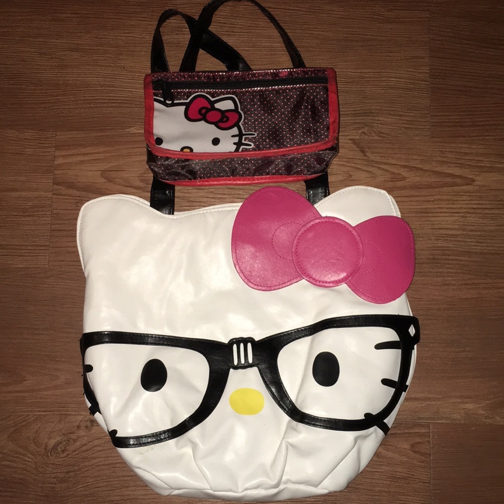 Hello kitty nerd bag and makeup/pencil bag bundle